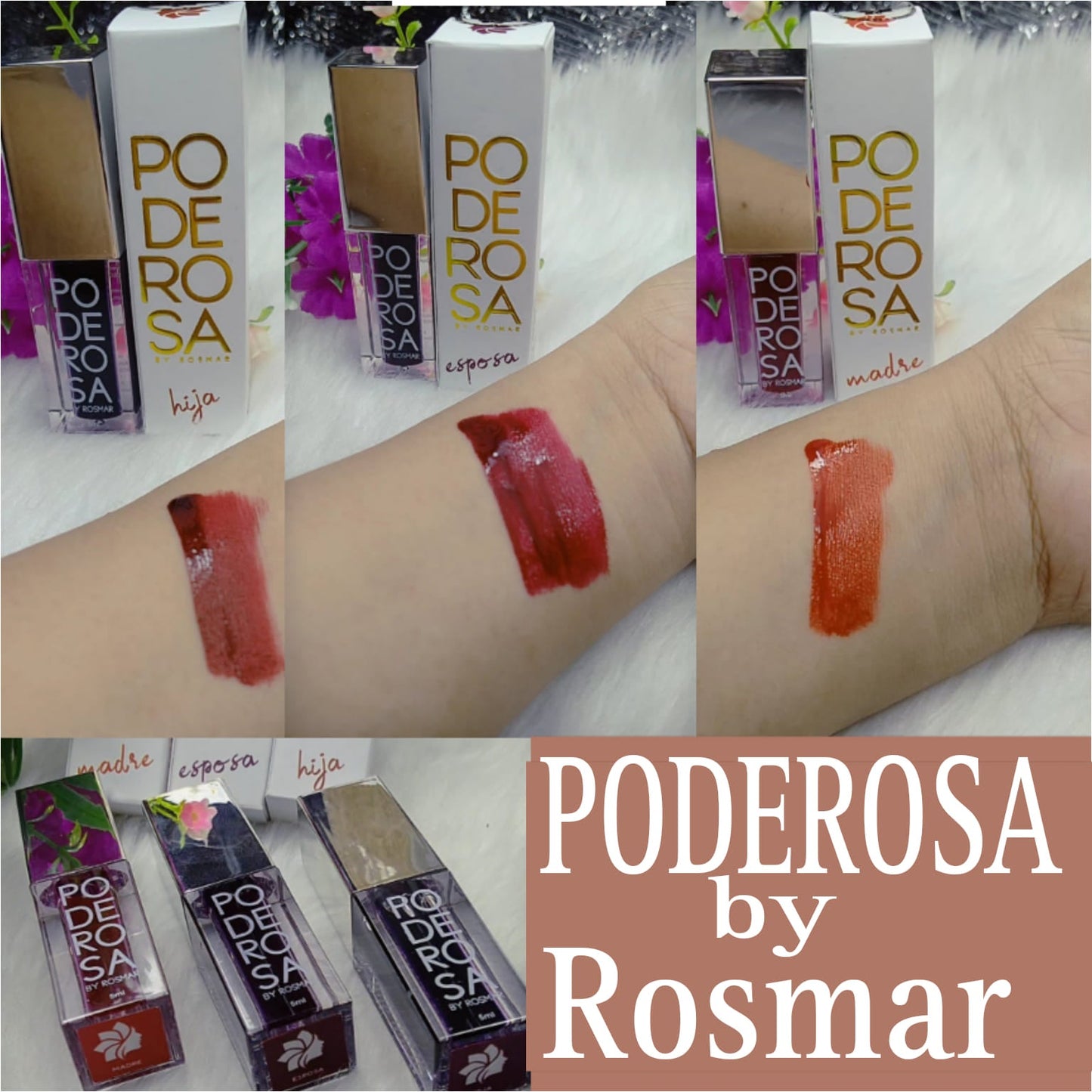 PODEROSA BY ROSMAR COLOR COSMETICS | HD MATTE LIPTINT TRANSFER PROOF